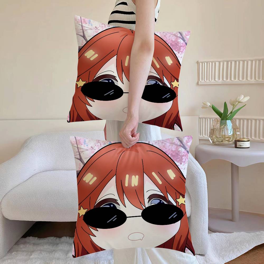 Cute N-Nakano Itsuki Pillow Case Anti-dustmite Pillowcase Invisible zipper silky Sofa cushion cover