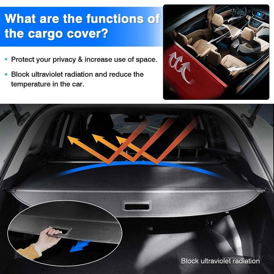 Cargo Cover for 20182023 2024 Chevy Chevrolet Equinox GMC Terrain Accessories Retractable Trunk Cover All Weather Shielding Shad