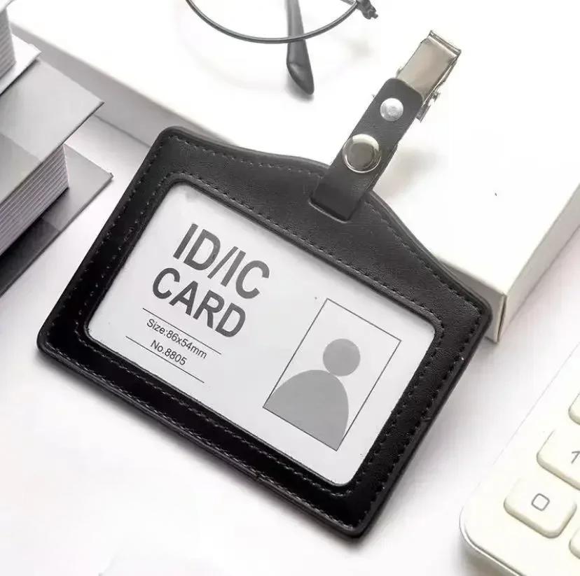 Leather Work Card  Cover Card Clip Cowhide Nameplate Cowhide Nameplate Elevator  Access Control School  Doctor Bus Card