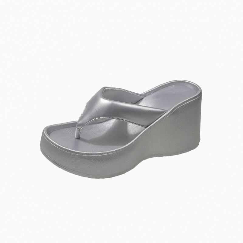 Women's 2025 Summer Platform Toe-Post Sandals - High-Heeled Korean Style Flip-Flops