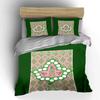 3Pcs AKA Sorority Leaf Diamond Bedding Set Pink Green Greek Fraternity Print Duvet Cover 2 Pillowcases Single Double Gift