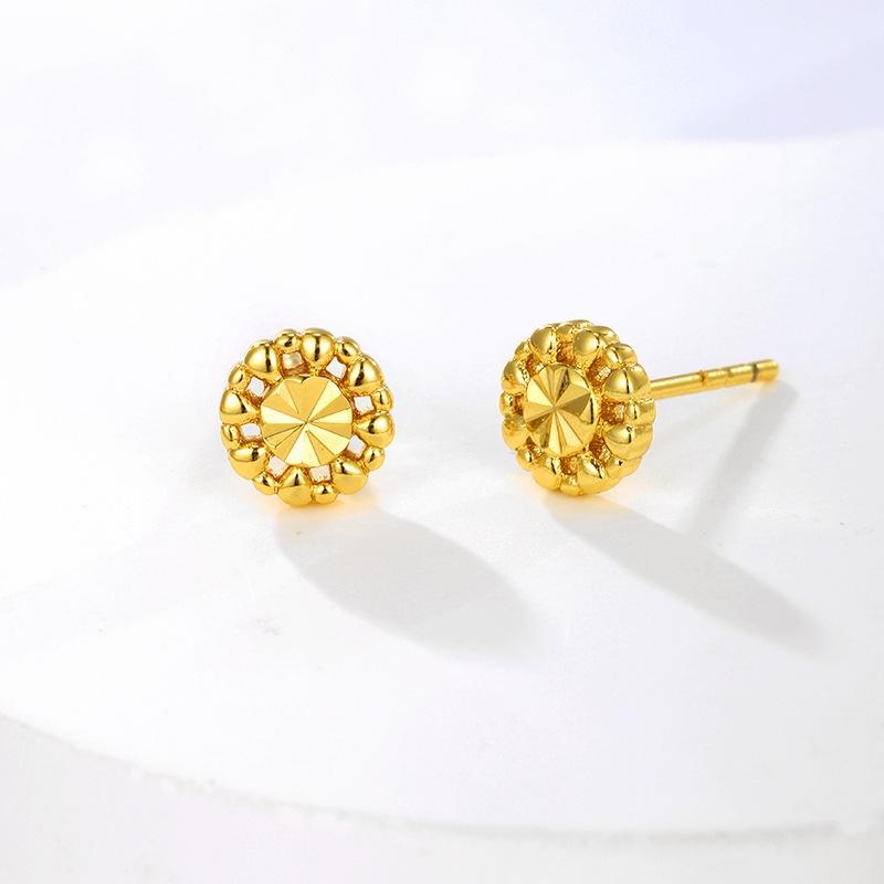 

Серьги-цветы для женщин, искусственные цветочные пусеты, винтажная мода, серьги золотого цвета, ювелирные изделия