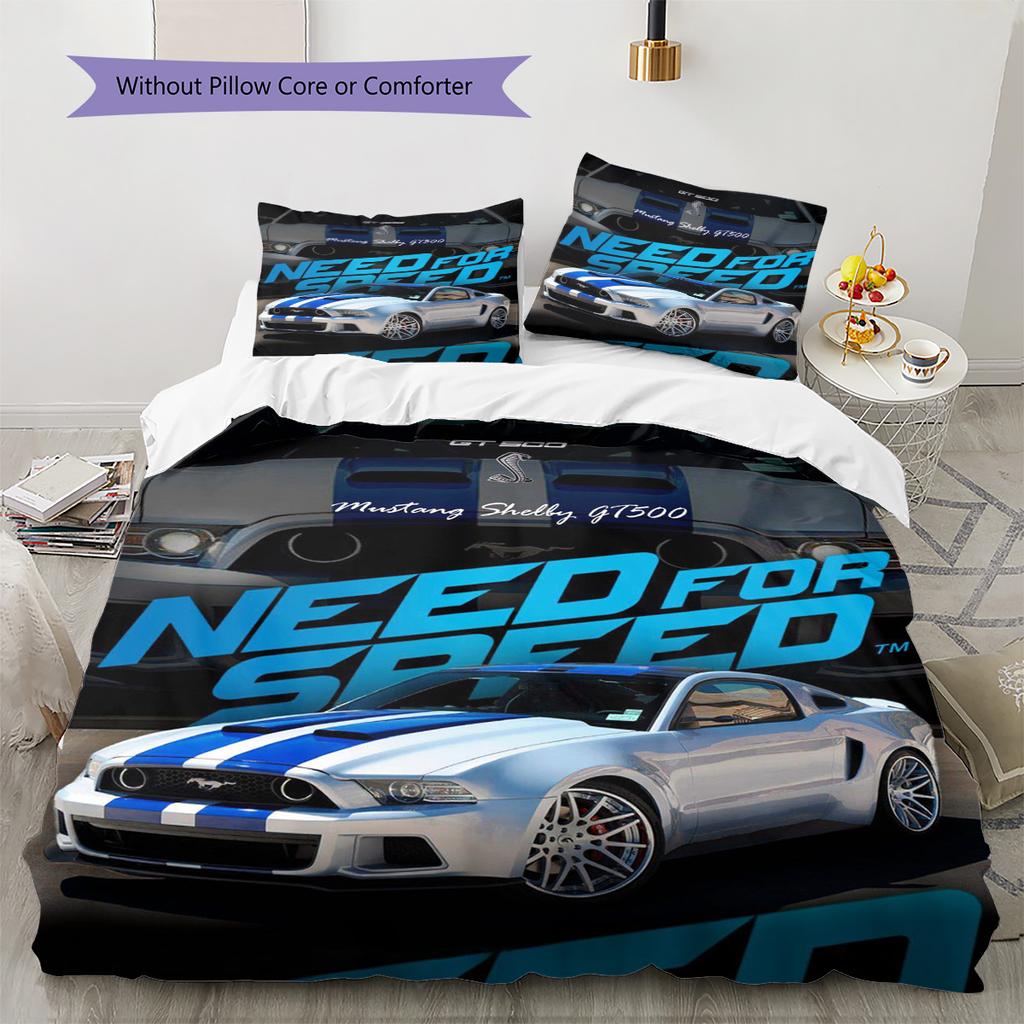 Shelby Racing Pattern Bedding Set Quilt Cover Pillowcase Home Decor Gift (1 * duvet cover + 2 * pillowcase, without core)