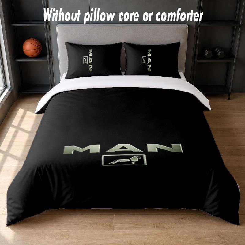 Set Biancheria da Letto MAN Design 1 Copripiumino + 2 Federe Morbido Traspirante Biancheria da Letto per la Casa