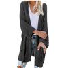 Damen-Strickjacke, locker, einfarbig, langärmelig, lässig, gestrickt, Oberbekleidung