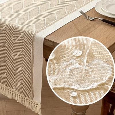 Heimdeko Nordischer Stil Tischläufer Wasserdicht mit Quaste Tischdecke Polyester Waschbare Tischdecke Esstisch