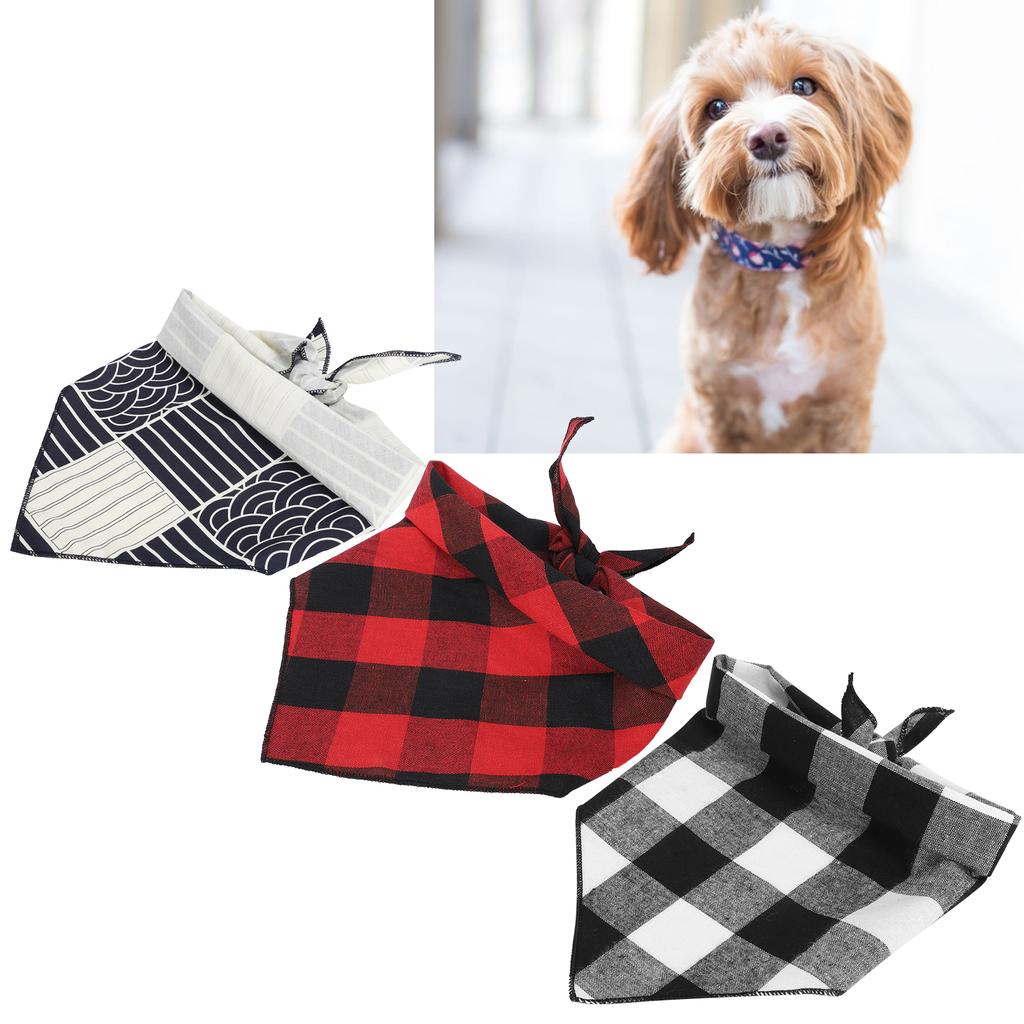 3pcs Pet Dog Bandana Washable Puppy Cat Neck Scarf Collar Triangle Neckerchief SuppliesS