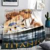 1PC Titanic Print Flannel Blanket, High quality All Seasons, Home Decor, Warmth and Comfort, Perfect for Christmas Gifts