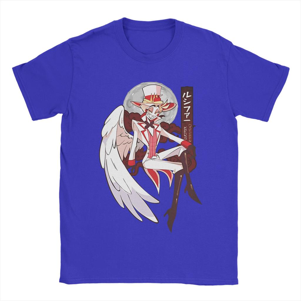 2026 New Unisexs Hazbins Hoteling Fashion T Shirt Lucifer Winged 100 Cotton Clothing Casual Short Sleeve O Neck Tees TShirts