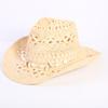 Popular European and American Classic Hollow Western Cowboy Hat Men's and Women's Fashion Vacation Breathable Sunshade Straw Hat