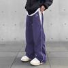 Pantaloni da tuta larghi a gamba larga con inserti laterali e vita con coulisse regolabile per uomo e donna, unisex, casual, sportswear