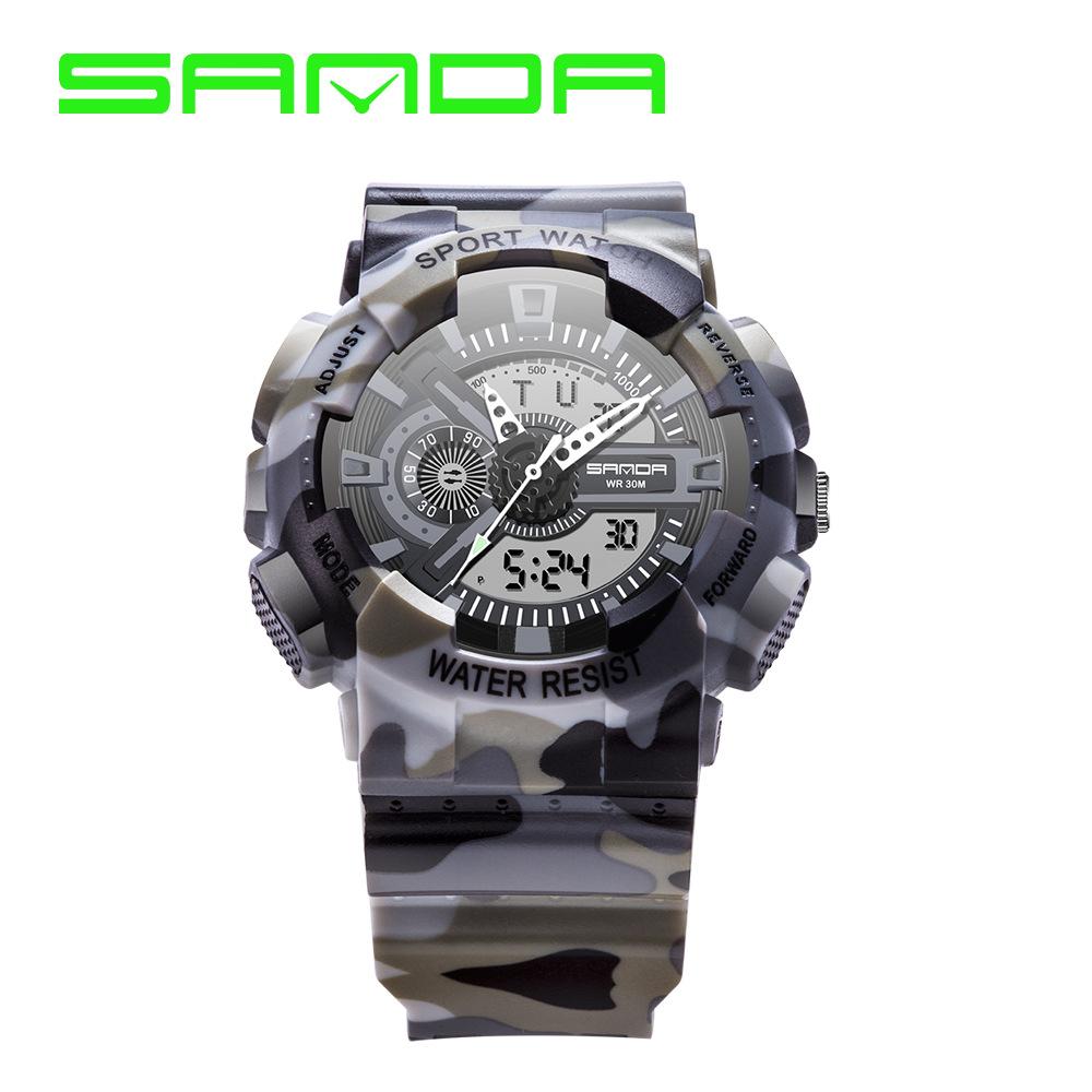 

Детские электронные часы Sanda для спорта и отдыха на открытом воздухе, многофункциональные водонепроницаемые электронные часы для студентов мужского пола