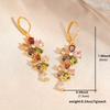 Women's Multi-color Cubic Zirconia Wedding Earrings Luxurious and able, Hanging Flowers, Jewelry