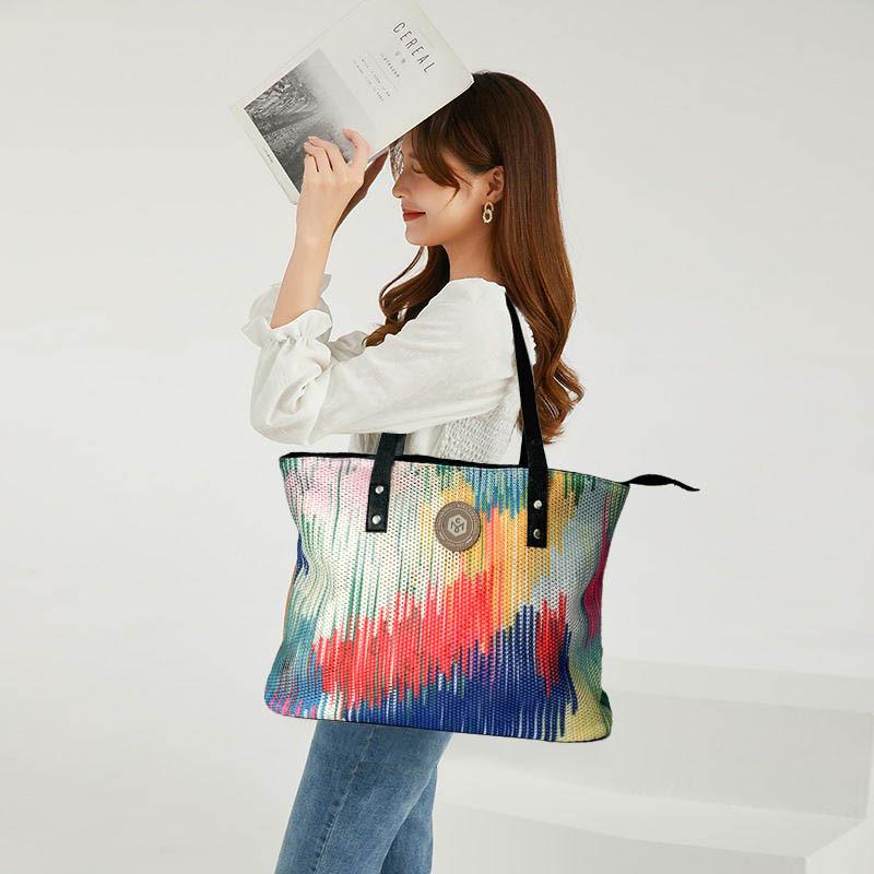 2024 Новая модная женская сумка с принтом из двойной сетчатой ​​ткани — фото 15