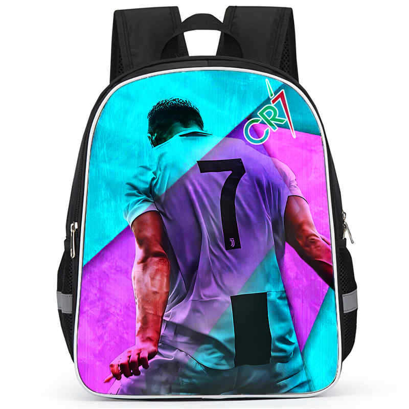 Cr7 Rucksack Hochauflösender Druck Große Kapazität Multifunktion Reißverschluss Oxford Rückenschutz Leichter Rucksack