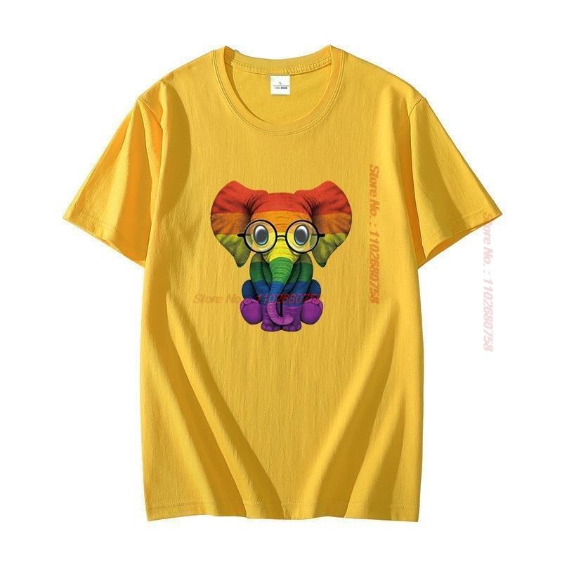 Baby Elephant Glasses Gay Funny Graphic T Shirt For Unisex Oversize Cotton Short Sleeve Tshirts Summer Streetwear Unisexs Clothes