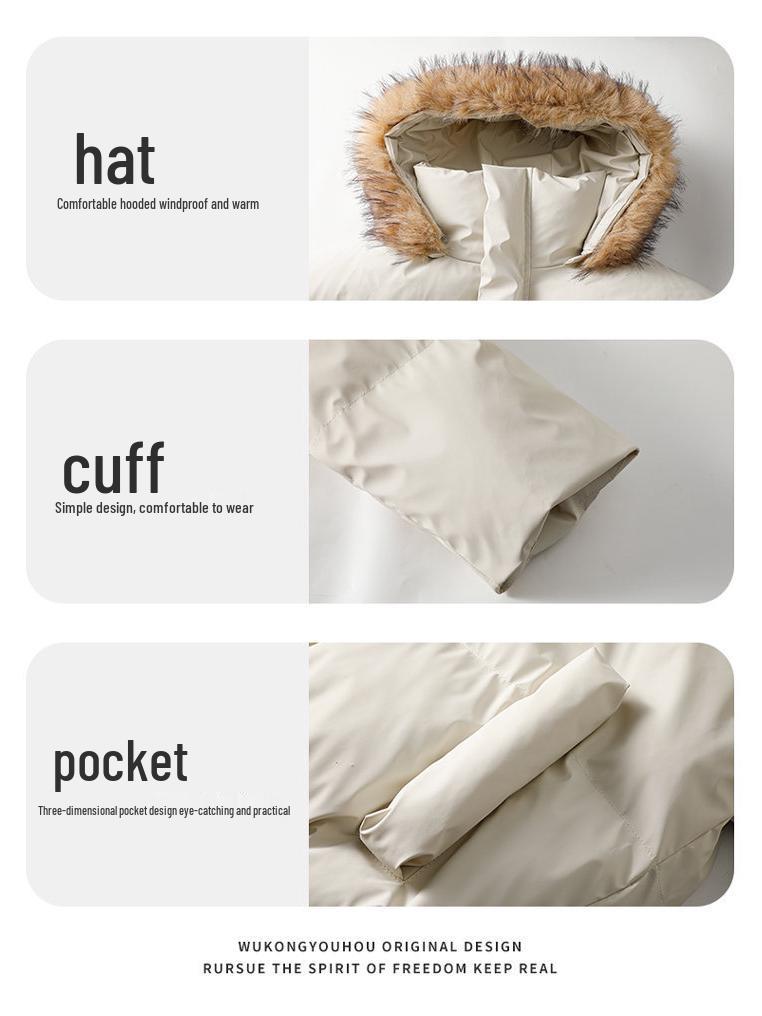 Men's Winter Retro Cotton Jacket with Detachable Fur Collar - Thick and Trendy Outerwear