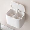 Pop-up Qtip Holder Cotton Pad Dispenser Automatic Lifting Wall-Mounted Canister Makeup Remover Organizer For Cotton Swabs
