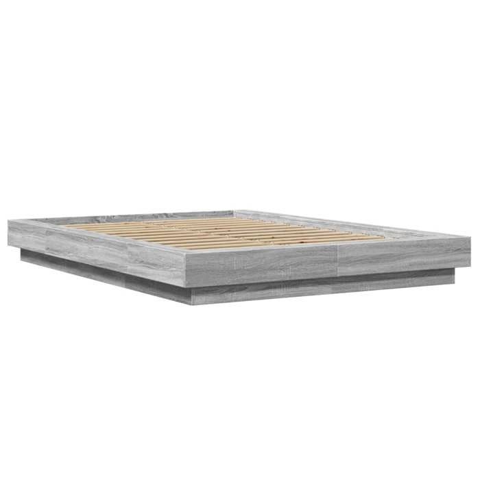 VidaXL Cadre de lit avec lumières LED sonoma gris 120x190 cm, meuble de chambre à coucher, sommier, lit de palette, lit, lit 3281145