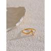 Yhpup Size 678 Stainless Steel Cubic Zirconia Thin Finger Ring Gold Color Exquisite Fashion Chic Women Jewelry 18K PVD Plated
