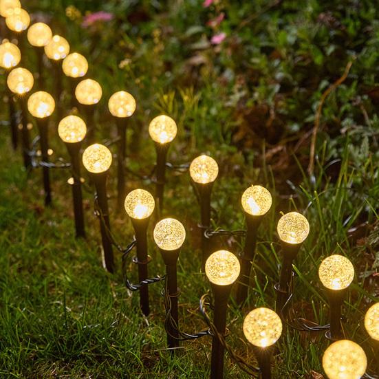 30 buc Lumini Solare pentru Cale cu 8 Moduri 6.5m LED-uri Schimbătoare de Culoare Lumini Decorative Solare pentru Gazon Curte Patio