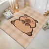 Niedlicher Cartoon-Bärenmuster-Teppich für das Wohnzimmer, Beige karierter Stil, Geeignet für die Verwendung als Rutschschutz für Wohnzimmer, Schlafzimmer, Sofas