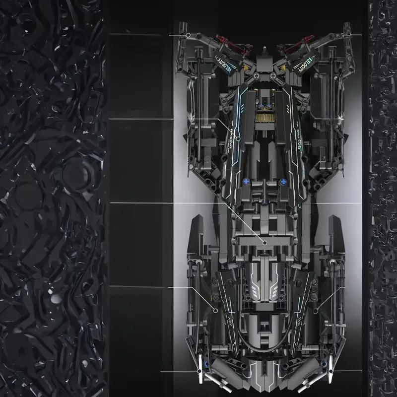 1253 Teile Coole Schwarze Limitierte Edition Supercar Bausteine, Perfektes Geburtstagsgeschenk, High-Tech Auto Modell Bausteine