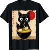 Anime Cat Ramen Japanese Funny Cat Graphic Tees Anime Gifts T-Shirt