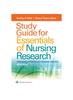 The Study Guide For Essentials Of Nursing Research 9Ed (Pb 2017) Book