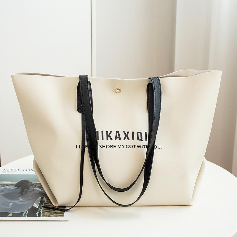 1pc New Style Big Capacity Pu Shoulder Bag for Women Handbag Shopping Bag