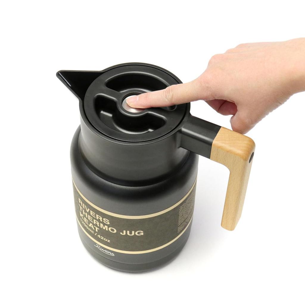 Rivers Thermo Jug Kite 1200 Thermo Jug, 1.2L, Black