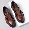 Fashion Solid Color Men's Dress Shoes 2024 Summer New Cowhide Hollow Leather Shoes Sandals Fashion Casual Designer Shoe Male