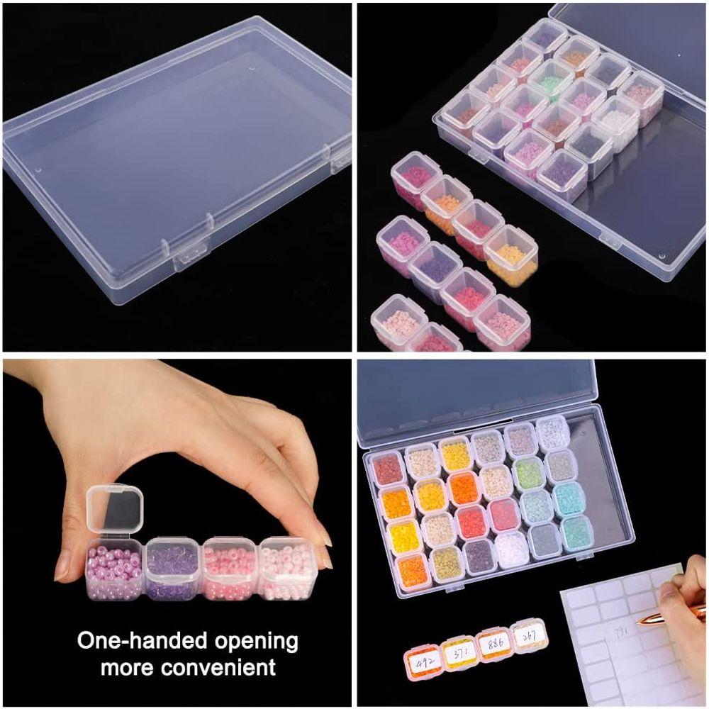Sealed Empty Nail Art Accessories  Rhinestone Organizer Plastic Storage Box Beads Container