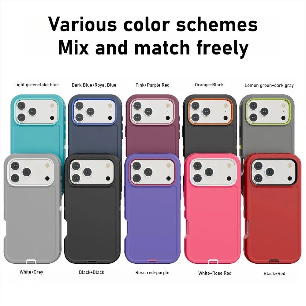 Heavy Duty 3IN1 Ott Defender Phone Case for iPhone 17 16 15 14 Plus 13 12 Pro Max Air 17e 16e Shockproof Protect Cover Funda