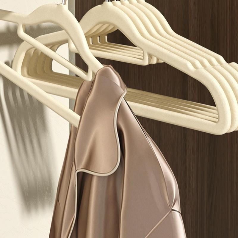 5Pcs flocked non-slip, mark-free clothes hanger, a must-have for dormitories, home use, autumn and winter clothing stores, down jackets, cotton coats