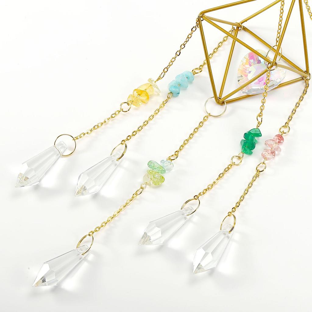 PATIKIL Window Hanging Crystal Suncatcher Rainbow Pendant Maker with Chain, Prism Ornament for Home, Garden, Wedding Party Decoration, Clear