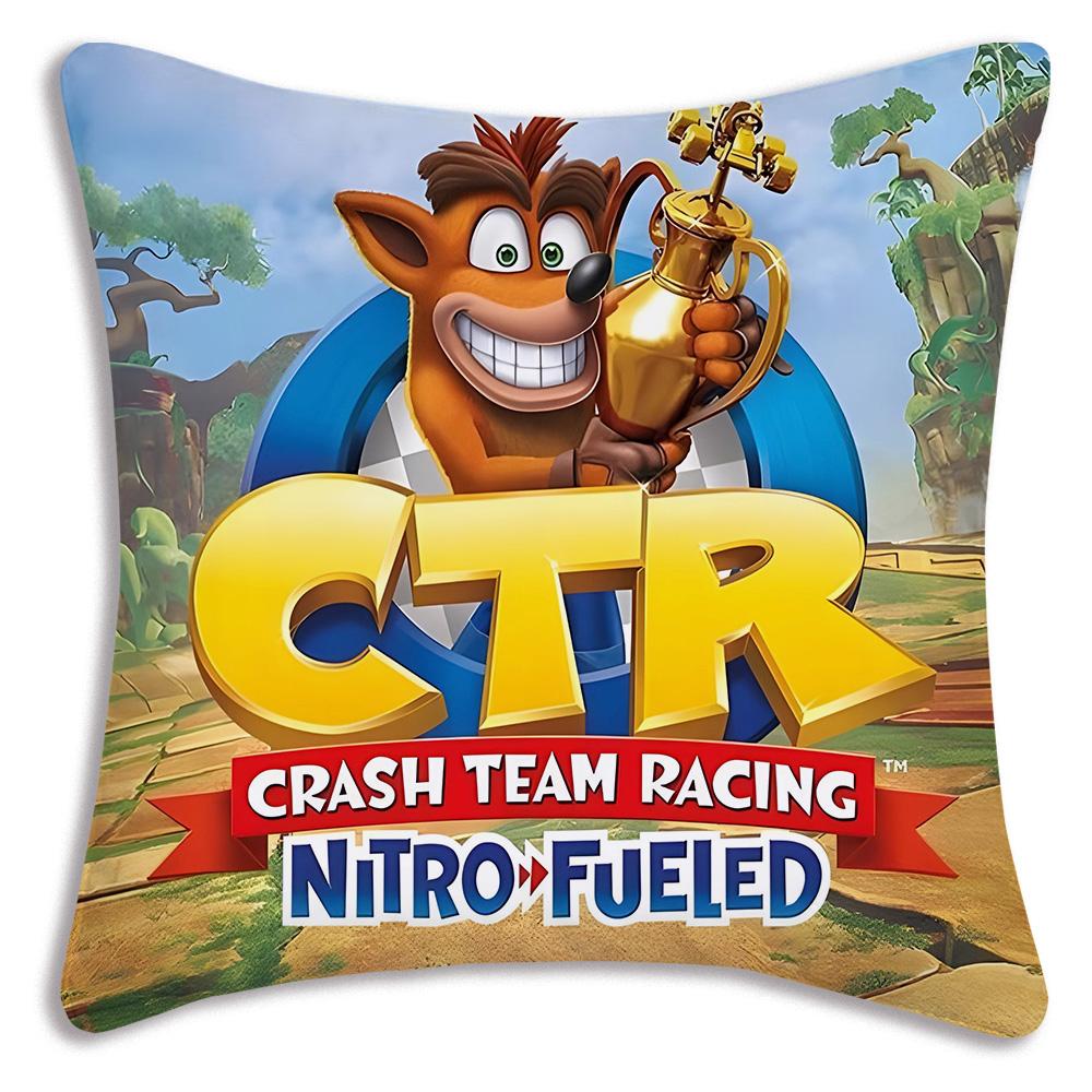 Cartoon Game Crashs Bandicoot Pillow Covers Cartoon Sofa Decorative Home Double-Sided Printing Short Plush Cute Cushion Cover