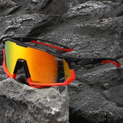 Outdoor-Fahrradsonnenbrille für Männer Frauen Kletterbrille Damen Großes Gestell Sportsonnenbrille Herren Fahren UV-Schutz Brillen
