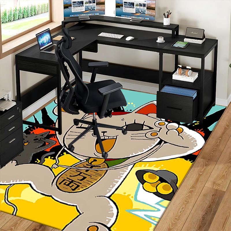 1pc Anime Cat Chair Mat: Cute Cartoon Design for Office and Home Decor - Perfect Gift for Any Season!U090
