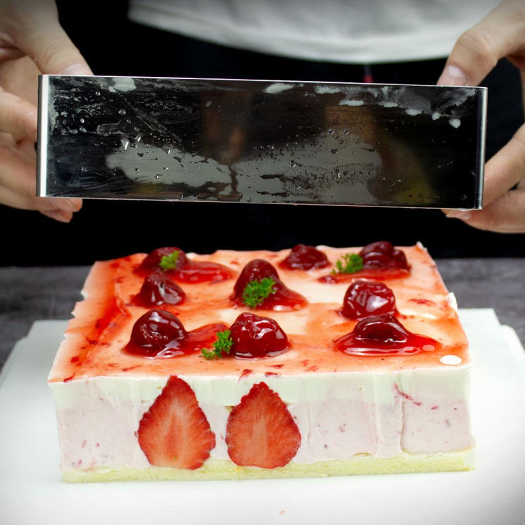 Inele pătrate pentru prăjituri din oțel inoxidabil Formă pentru copt pentru prăjituri pentru mousse Inel pentru desert Formă pentru patiserie Instrument pentru decorarea prăjiturii Ușor de curățat