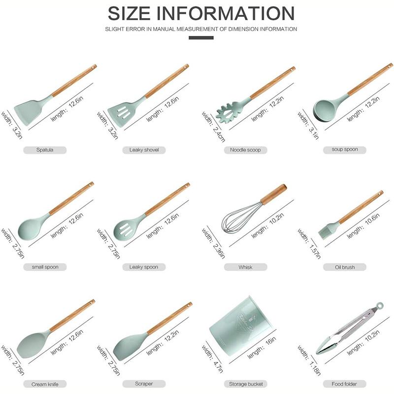 12 Pcs Spatula Set with Holder Silicone Kitchen Utensils Set with Stainless Steel Handle Kitchen Gadgets