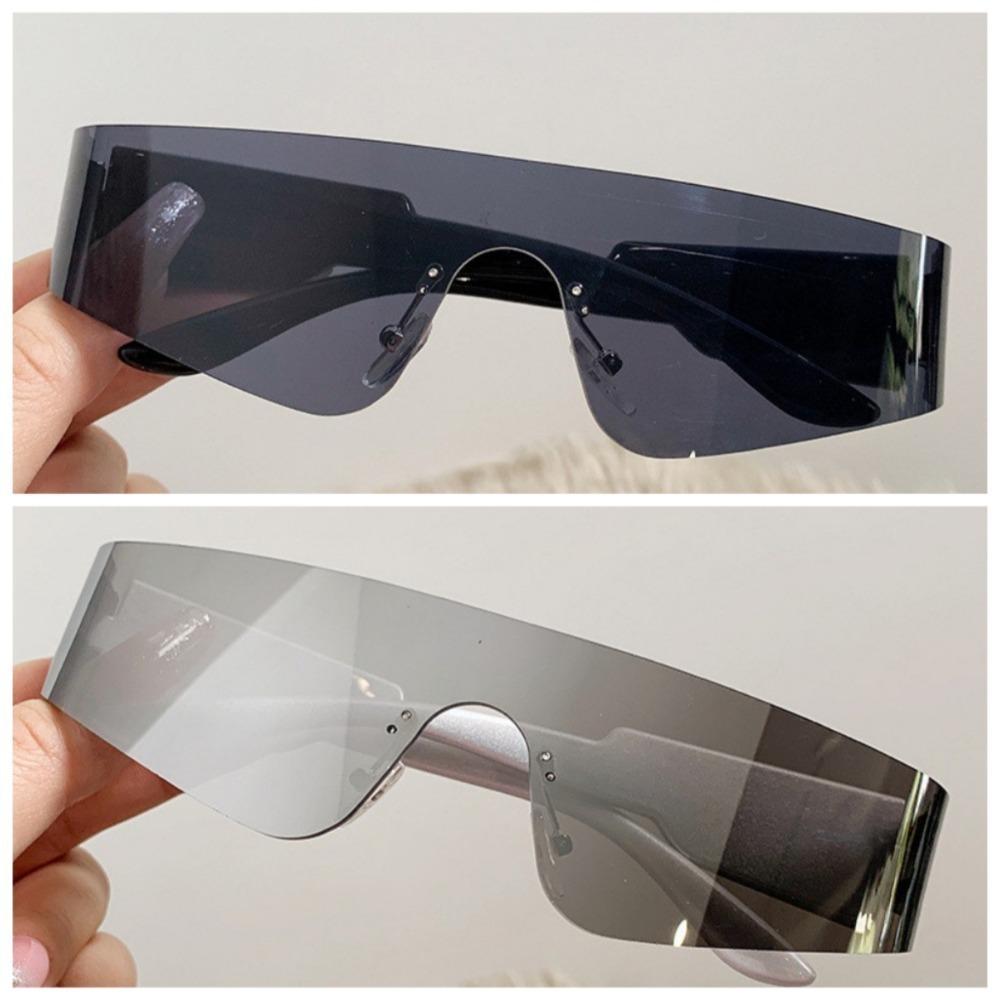 2 PCS Rimless One-pieces Women Sunglasses Men Fashion Y2k Mirror Shades Eyewear Ins Popular Brand Design UV400 Sun Glasses