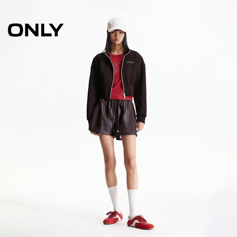 ONLY Women's 2025 Summer Embroidered Letter Drop-Shoulder Long Sleeve Cardigan Sweatshirt