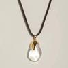 2025 New Style White Crystal Pendant Necklace for Women - Braided Rope Clavicle Chain, High-End Chinese Sweater Accessory.
