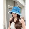 Hat, Women's Fringed Denim Hat, Fisherman Hat, Big Brim Basin Hat