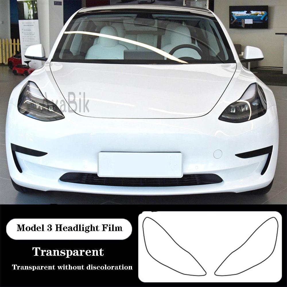 PPF Headlight & Taillight Film For Tesla Model 3 2016- Black Transparent Anti-scratch Self-healing TPU Protection Stickers
