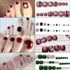 Solid Color Removable Rhinestone Toe Nail Art Patches
