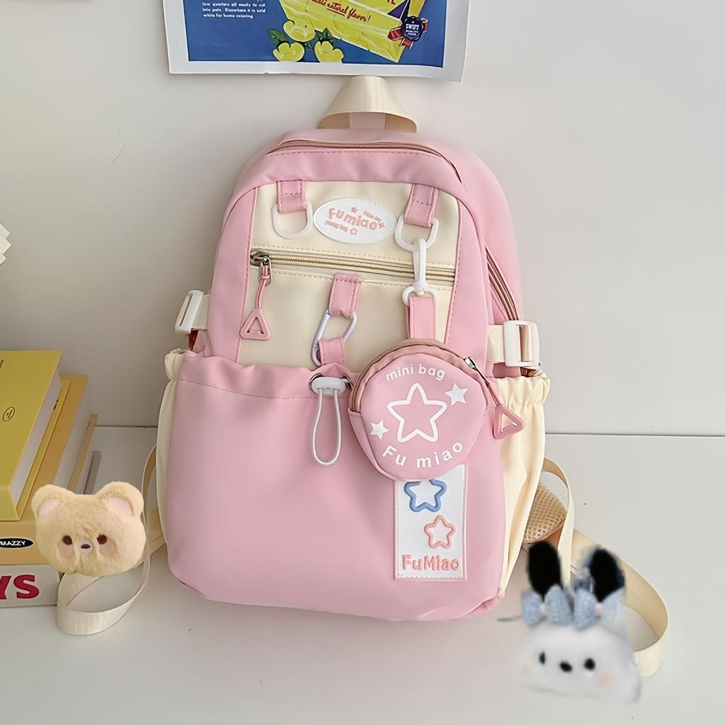 Schoolbag College Wind Milk Yellow Cute School Bag Junior High School Student High School Student Lightweight Versatile Girl Large Capacity Backpack