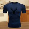 Graphic Compression Running Shirts Men Gym Workout Running T-shirt Summer Athletic Quick Dry Tees Tops Short Sleeve Rash Guard