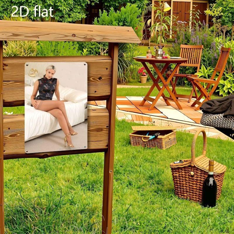 Female Portrait Metal Decorative Painting for Bars Garages